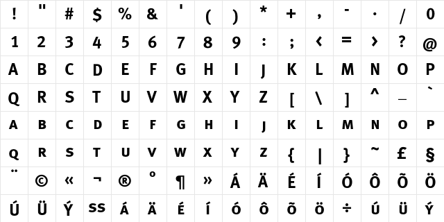 MetaBoldCELF Caps  glyph index