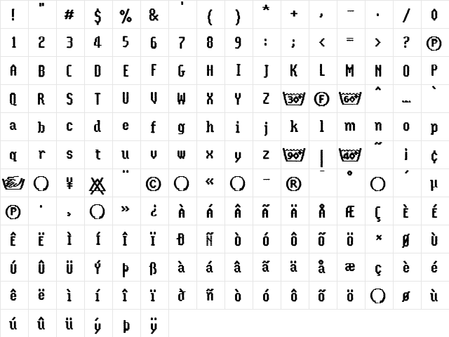 CoolWoolStoneWashedLL Medium  glyph index