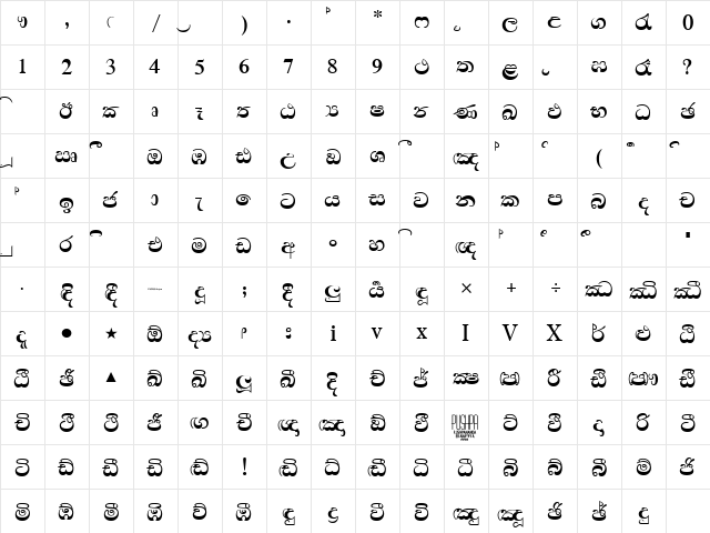 FMEconbld Bold  glyph index