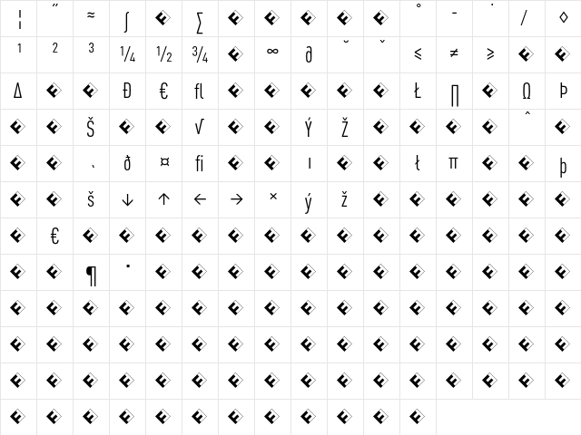 DINCond-RegularExpert Regular  glyph index