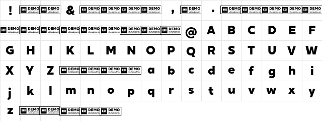 XXII Geom DEMO Heavy  glyph index