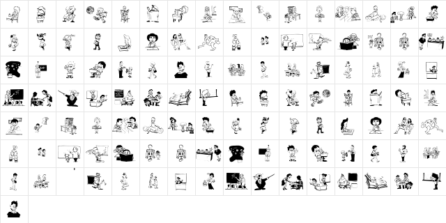 SchoolStuff Regular  glyph index