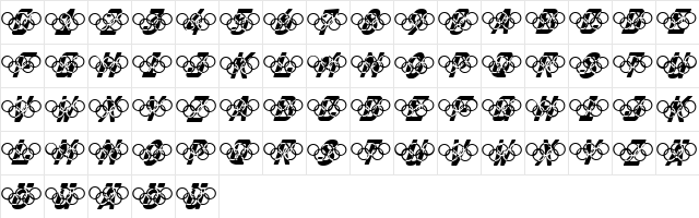 Olympia 2000 Regular  glyph index