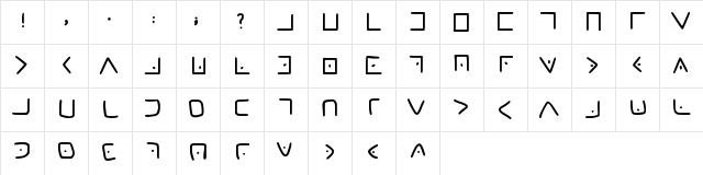 Masonic Cipher Medium  glyph index