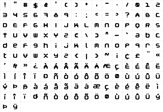 Snakegirl Regular  glyph index