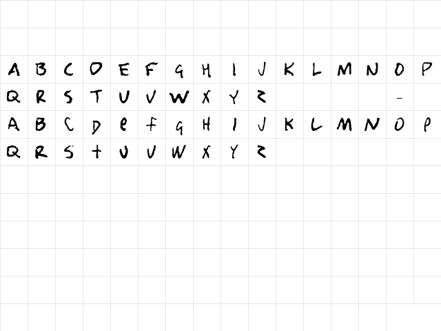 Nobody Loves Me Regular  glyph index