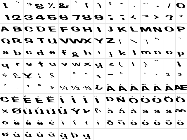 FertileMindPlus Regular  glyph index