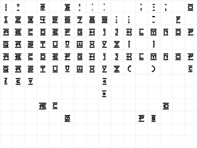 Empire State Capital Regular  glyph index