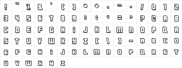 Urban Constructed Cutter  glyph index