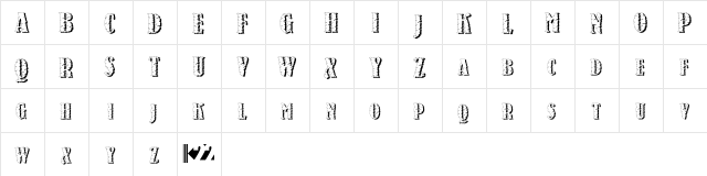Stone Initials Alt Regular  glyph index