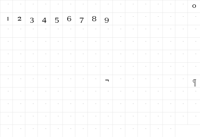 SilveradoLightOldStyleFigures Roman  glyph index