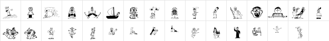 KR Silly Art People Regular  glyph index