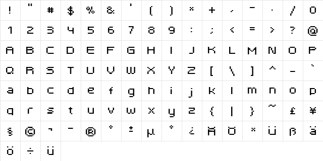 rktr6rg Regular  glyph index