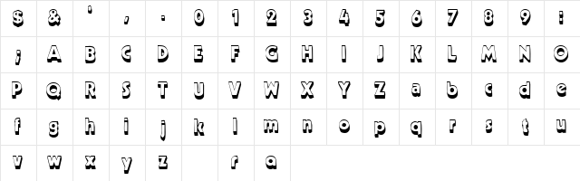 CableShaded Regular  glyph index