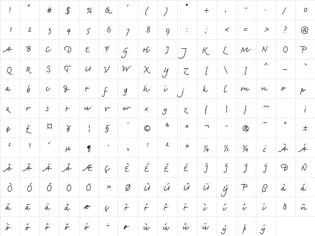 Amadeo Std Regular  glyph index