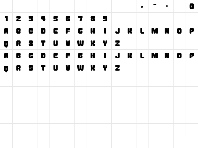 Atama Simple Regular  glyph index