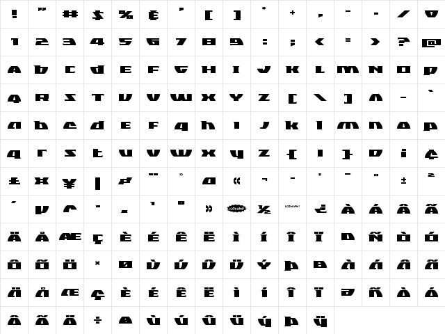 Black Bishop Expanded Expanded  glyph index