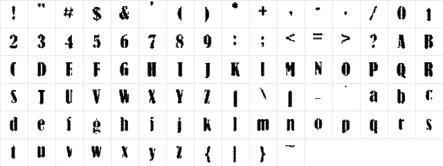 BN-ArNoN Regular  glyph index