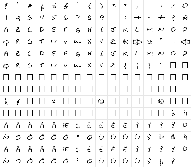 FZ JAZZY 29 HOLEY Bold  glyph index