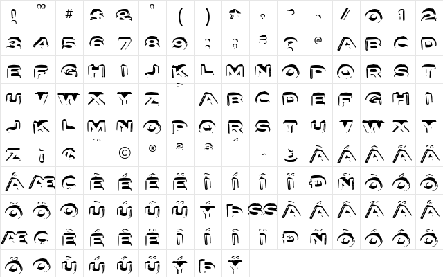 Letter Set A  glyph index