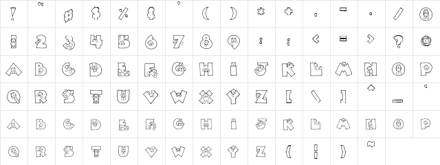 PC Little Bear Regular  glyph index