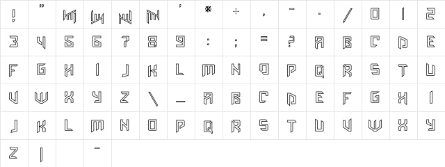 AmazObitaemOstrovInline Regular  glyph index