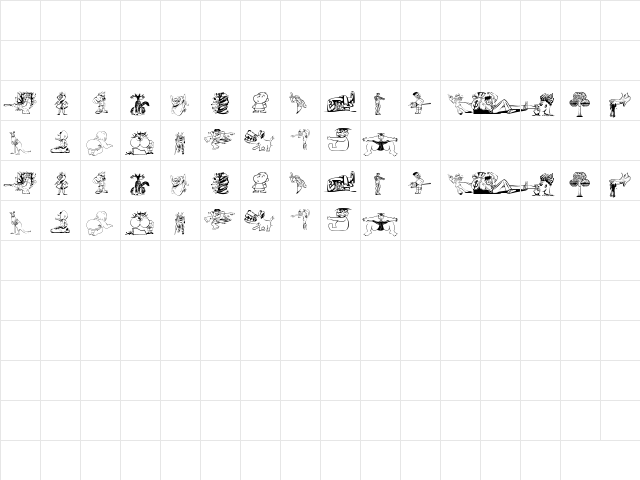RANDOM THING 1 Regular  glyph index