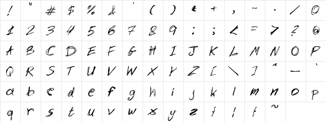 slantorama Regular  glyph index
