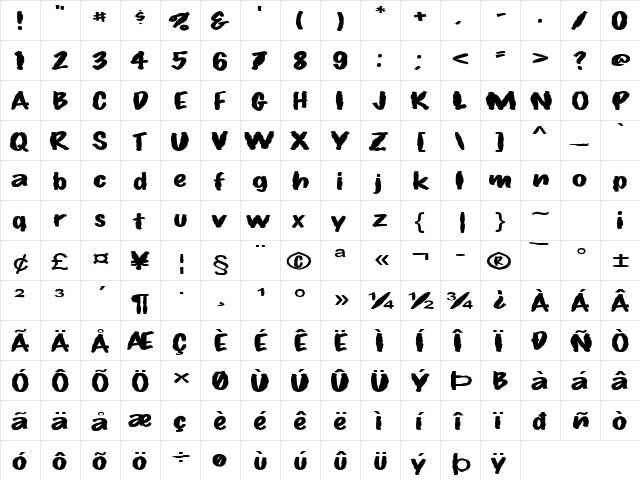 FZ HAND 14 MANGLED EX Normal  glyph index