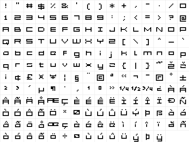 Grixel Acme 5 Wide Regular  glyph index