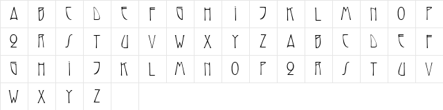 HystericCaps Normal  glyph index