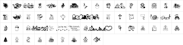 Little cuties Regular  glyph index