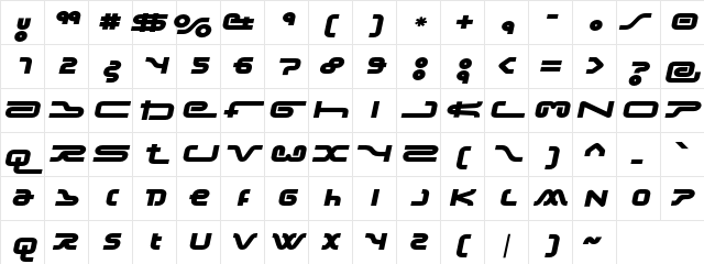 FrozenDogTreats Regular  glyph index