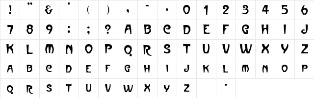 JovaSCapsSSK Regular  glyph index