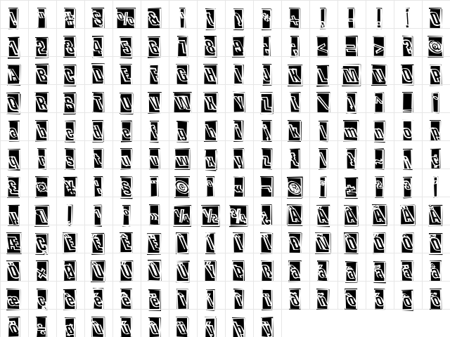 One Hit Wonder Regular  glyph index