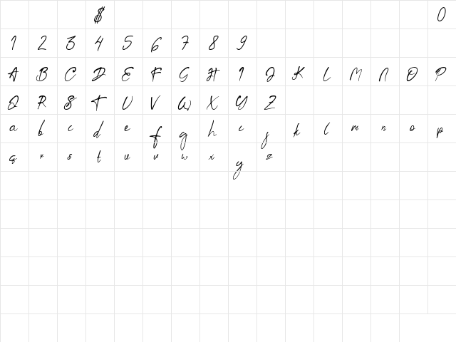 Aksoro Demo Regular  glyph index