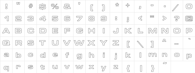 Emerson Extended Hollow Regular  glyph index