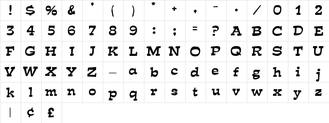 Nihility Normal  glyph index