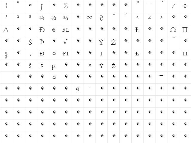 AngkoonTF-LightSCExpert Regular  glyph index