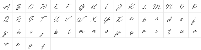 Romanticas FREE Regular  glyph index
