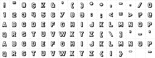 San Marino Beach Regular  glyph index