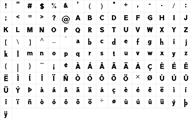 Gresan - Personal Use Only Regular  glyph index