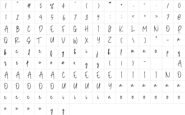 Steam Danglem Regular  glyph index