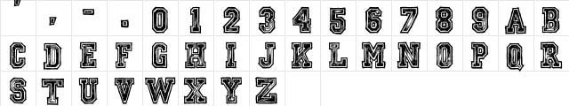 Mickey's School Regular  glyph index