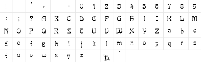Mira Normal  glyph index