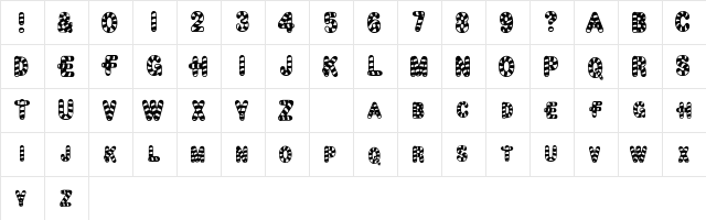 CandyTime Regular  glyph index