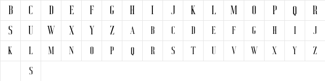 Deluce Free Regular  glyph index