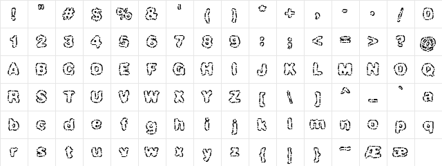Dash Dot (BRK) Regular  glyph index