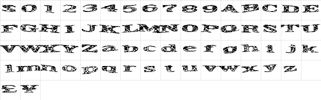 PirateSpider Regular  glyph index