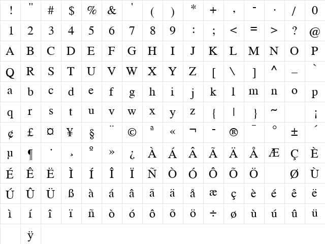 Woman Of The World  16 Regular  glyph index